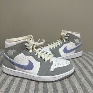 Jordan 1 Mid Wolf Grey Aluminum Women's
